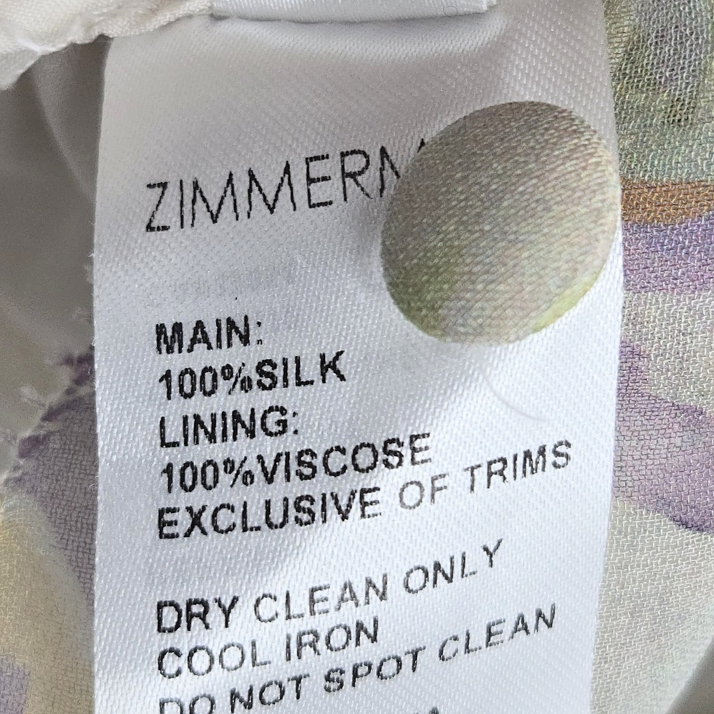 Zimmerman Playsuit Ninty Six‎ Cream Floral Silk Ruffle - Picture 4 of 16